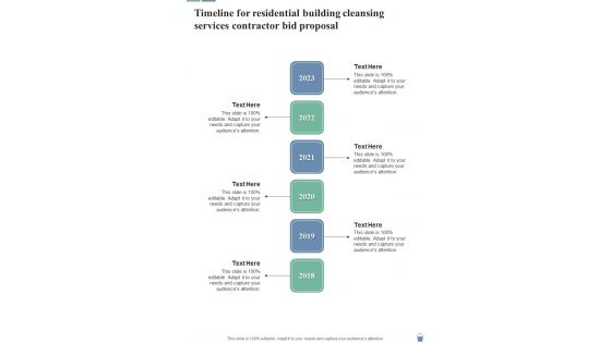 Timeline For Residential Building Cleansing Services Contractor Bid Proposal One Pager Sample Example Document Timeline For Residential Building Cleansing Services Contractor Bid Proposal One Pager Sample Example Document
