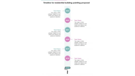 Timeline For Residential Building Painting Proposal One Pager Sample Example Document