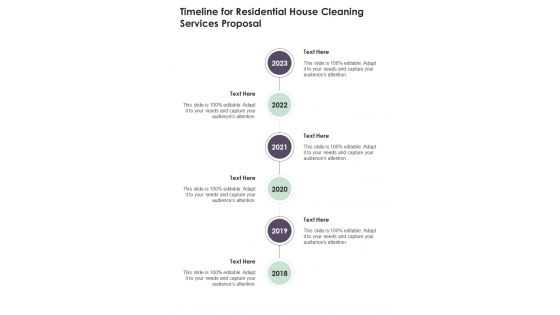 Timeline For Residential House Cleaning Services Proposal One Pager Sample Example Document