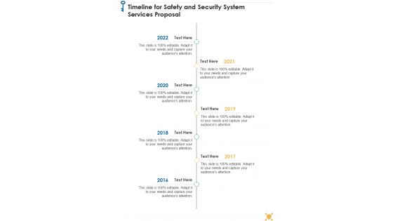 Timeline For Safety And Security System Services Proposal One Pager Sample Example Document One Pager Sample Example Document Timeline For Safety And Security System Services Proposal One Pager Sample Example Document One Pager Sample Example Document