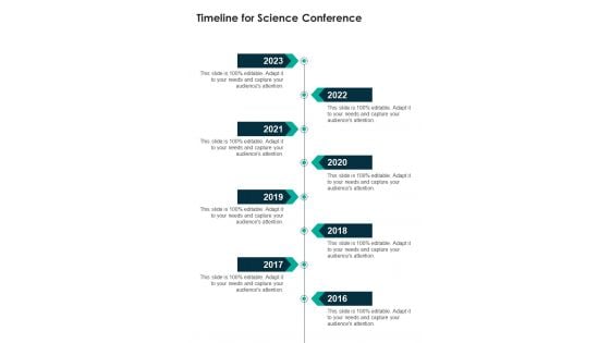 Timeline For Science Conference One Pager Sample Example Document