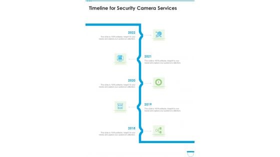 Timeline For Security Camera Services One Pager Sample Example Document