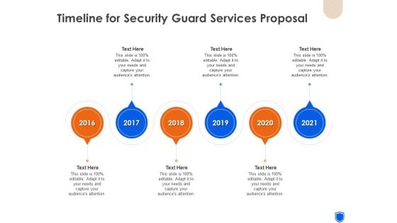 Timeline For Security Guard Services Proposal Ppt Visual Aids Slides PDF