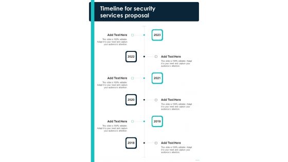 Timeline For Security Services Proposal One Pager Sample Example Document