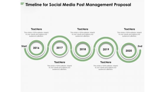 Timeline For Social Media Post Management Proposal Ppt PowerPoint Presentation Inspiration Diagrams PDF