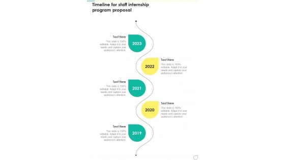 Timeline For Staff Internship Program Proposal One Pager Sample Example Document