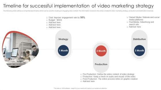 Timeline For Successful Implementation Of Video Marketing Strategy Brochure PDF Timeline For Successful Implementation Of Video Marketing Strategy Brochure PDF