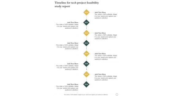 Timeline For Tech Project Feasibility Study Report One Pager Sample Example Document