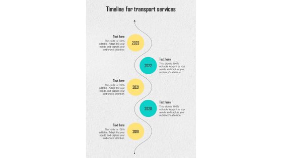 Timeline For Transport Services One Pager Sample Example Document Timeline For Transport Services One Pager Sample Example Document