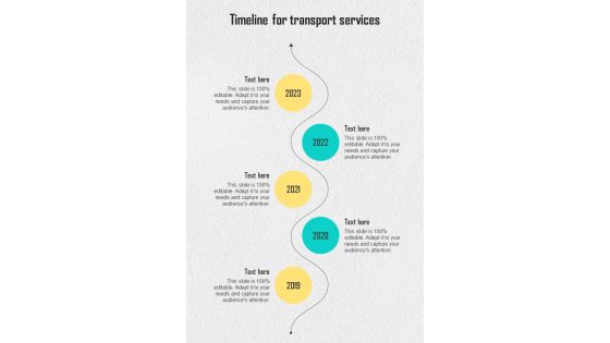 Timeline For Transport Services One Pager Sample Example Document