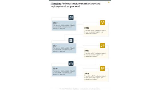Timeline Infrastructure Maintenance Upkeep Services Proposal One Pager Sample Example Document