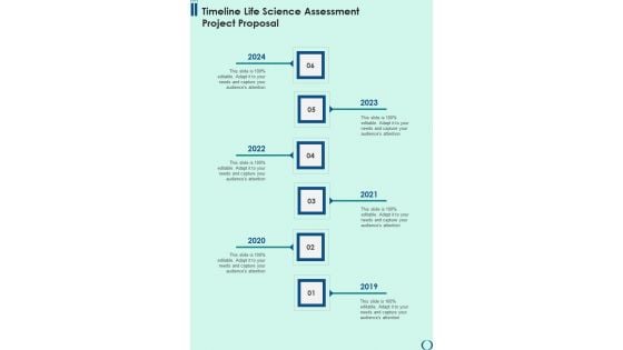 Timeline Life Science Assessment Project Proposal One Pager Sample Example Document