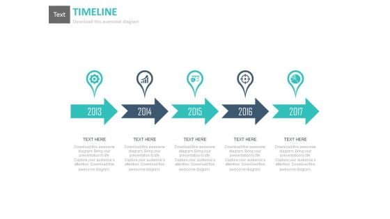 Timeline Linear Arrows Infographic Chart Powerpoint Slides