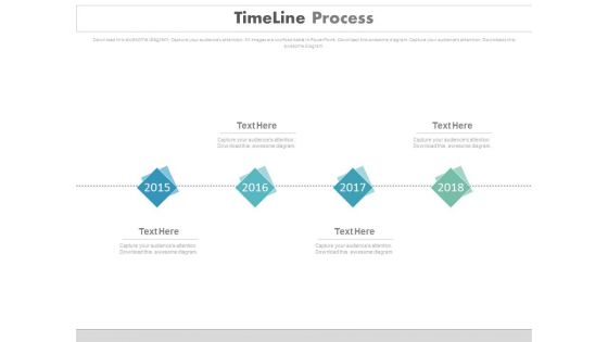 Timeline Linear Process With Years Powerpoint Slides