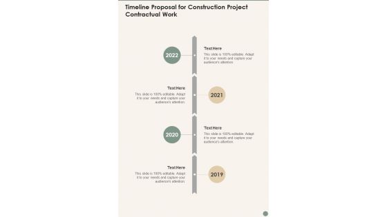 Timeline Proposal For Construction Project Contractual Work One Pager Sample Example Document Timeline Proposal For Construction Project Contractual Work One Pager Sample Example Document