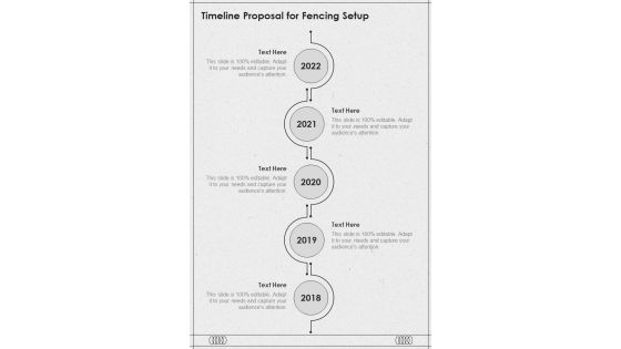 Timeline Proposal For Fencing Setup One Pager Sample Example Document Timeline Proposal For Fencing Setup One Pager Sample Example Document