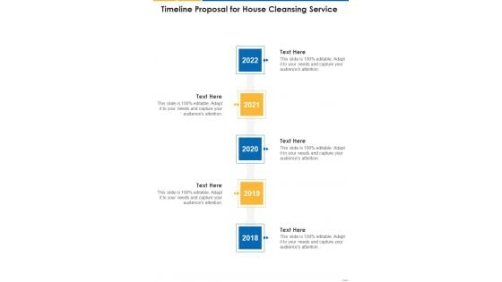 Timeline Proposal For House Cleansing Service One Pager Sample Example Document