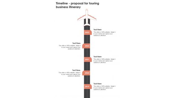Timeline Proposal For Touring Business Itinerary One Pager Sample Example Document Timeline Proposal For Touring Business Itinerary One Pager Sample Example Document