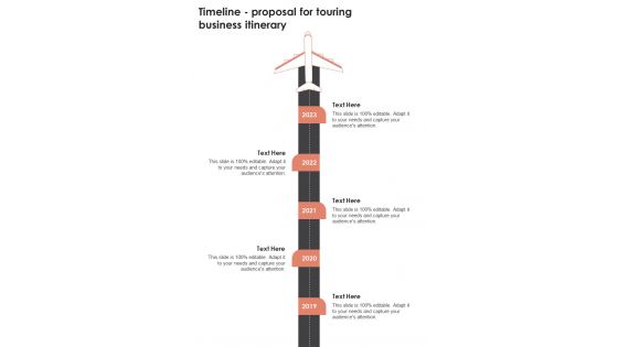 Timeline Proposal For Touring Business Itinerary One Pager Sample Example Document