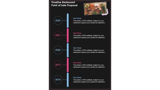 Timeline Restaurant Point Of Sale Proposal One Pager Sample Example Document