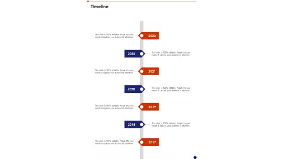 Timeline Security And Safety System Proposal One Pager Sample Example Document