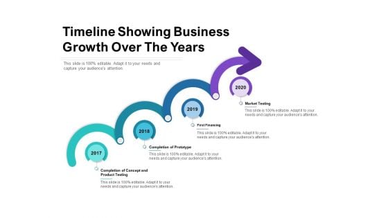 Timeline Showing Business Growth Over The Years Ppt PowerPoint Presentation Infographic Template Vector PDF