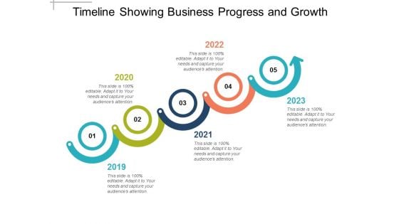 Timeline Showing Business Progress And Growth Ppt Powerpoint Presentation Inspiration Images