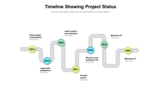 Timeline Showing Project Status Ppt PowerPoint Presentation Styles Master Slide PDF