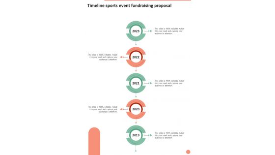 Timeline Sports Event Fundraising Proposal One Pager Sample Example Document