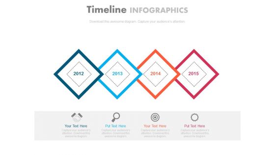 Timeline Steps For Organizational Strategy Powerpoint Slides