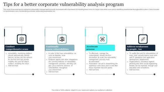 Tips For A Better Corporate Vulnerability Analysis Program Mockup PDF