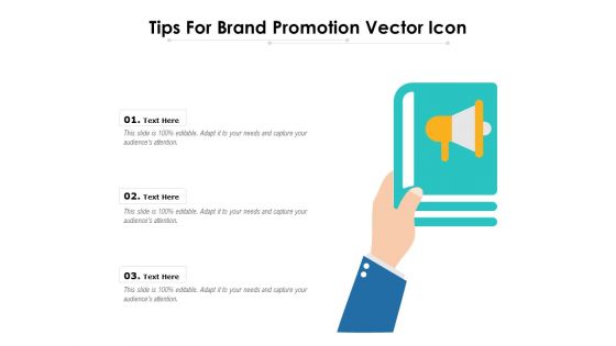 Tips For Brand Promotion Vector Icon Ppt PowerPoint Presentation Gallery Sample PDF