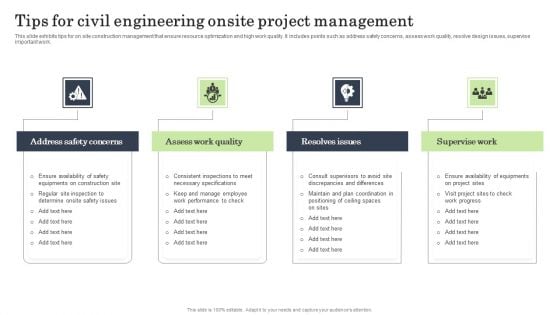 Tips For Civil Engineering Onsite Project Management Clipart PDF