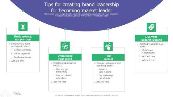 Tips For Creating Brand Leadership For Becoming Market Leader Ppt Show Layout Ideas PDF