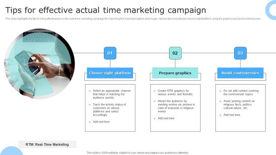 Tips For Effective Actual Time Marketing Campaign Ppt PowerPoint Presentation Gallery Gridlines PDF