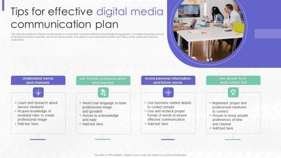 Tips For Effective Digital Media Communication Plan Portrait PDF