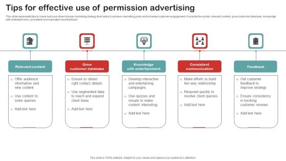 Tips For Effective Use Of Permission Advertising Slides PDF