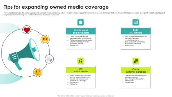 Tips For Expanding Owned Media Coverage Elements PDF Tips For Expanding Owned Media Coverage Elements PDF