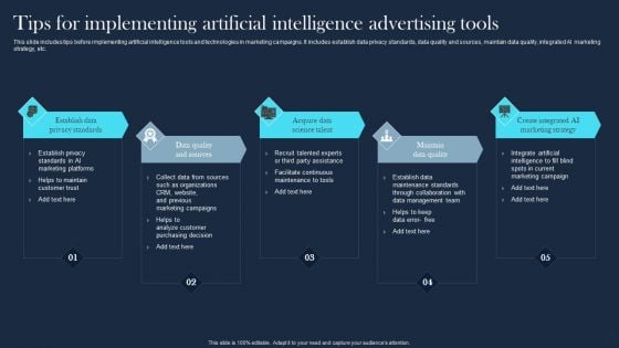 Tips For Implementing Artificial Intelligence Advertising Tools Demonstration PDF