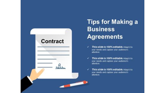 Tips For Making A Business Agreements Ppt PowerPoint Presentation Visual Aids Infographic Template