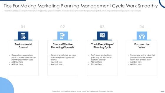 Tips For Making Marketing Planning Management Cycle Work Smoothly Guidelines PDF Tips For Making Marketing Planning Management Cycle Work Smoothly Guidelines PDF