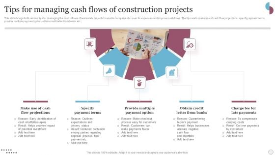 Tips For Managing Cash Flows Of Construction Projects Diagrams PDF