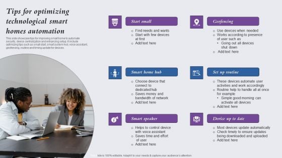 Tips For Optimizing Technological Smart Homes Automation Graphics PDF