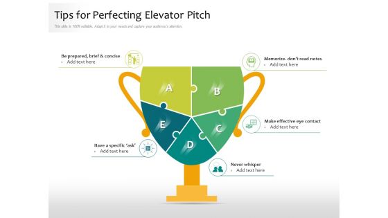 Tips For Perfecting Elevator Pitch Ppt PowerPoint Presentation Icon Slides PDF