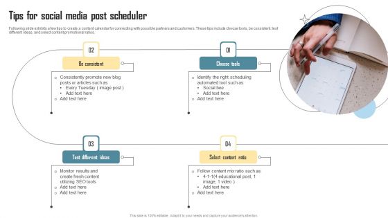 Tips For Social Media Post Scheduler Summary PDF