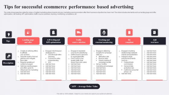 Tips For Successful Ecommerce Performance Based Advertising Clipart PDF Tips For Successful Ecommerce Performance Based Advertising Clipart PDF