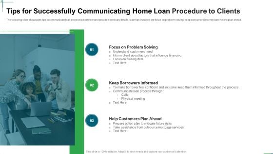 Tips For Successfully Communicating Home Loan Procedure To Clients Microsoft PDF