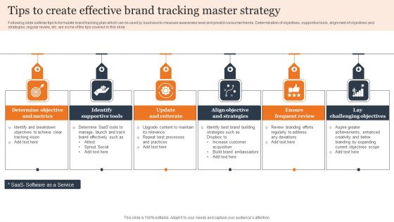 Tips To Create Effective Brand Tracking Master Strategy Graphics PDF