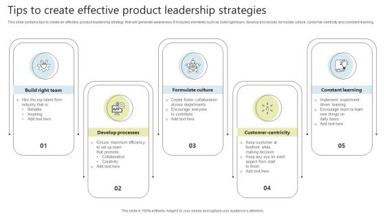 Tips To Create Effective Product Leadership Strategies Ideas PDF Tips To Create Effective Product Leadership Strategies Ideas PDF