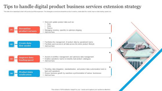 Tips To Handle Digital Product Business Services Extension Strategy Brochure PDF